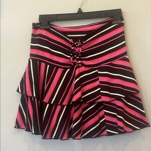 Striped Pink and Black Women's Skirt retro 80’s looks